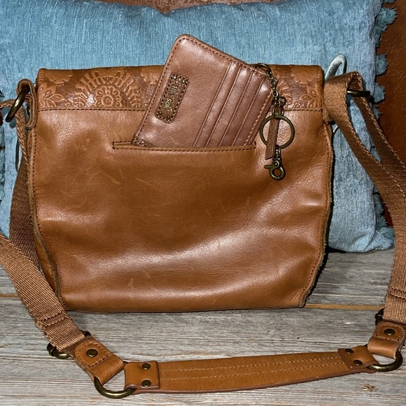 The Sak tooled leather crossbody bag and wallet set - Picture 7 of 12